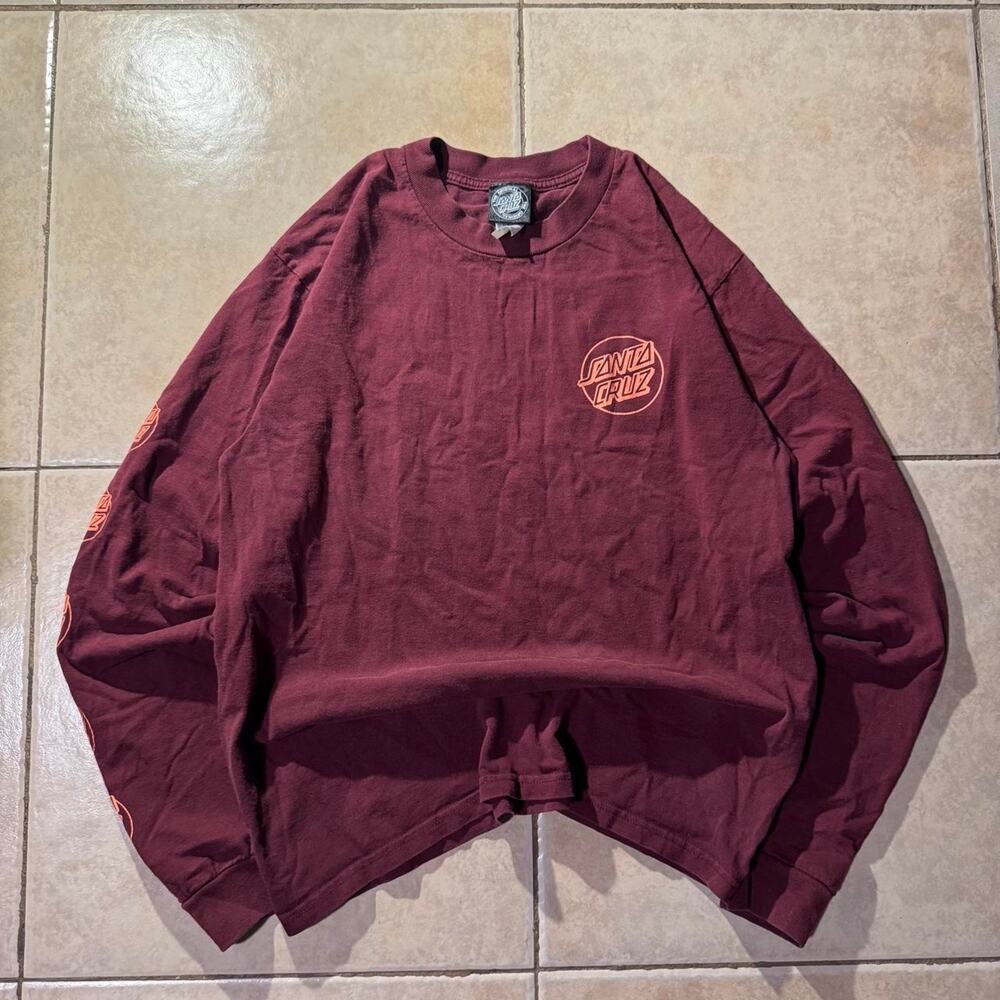 Santa cruz burgundy cotton long sleeve Shirt Size M in Mens